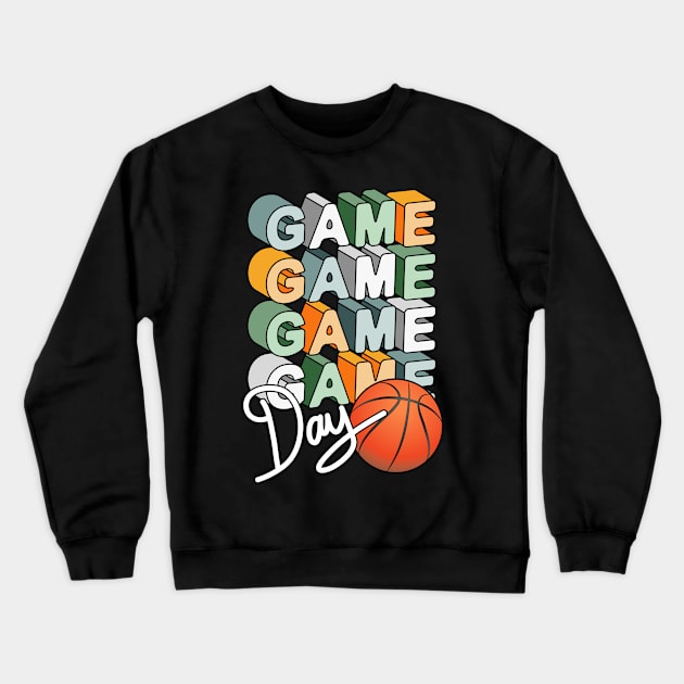 Game Day Basketball Artwork Crewneck Sweatshirt by Designoholic